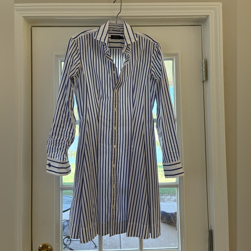 Polo by Ralph Lauren Blue and White Striped Dress